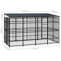 Outdoor Dog Kennel with Roof Steel 7.37 m² Kings Warehouse 