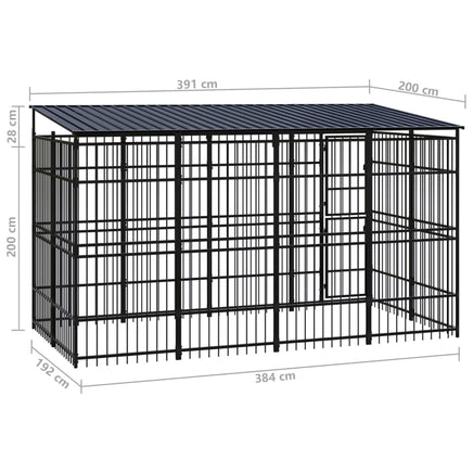 Outdoor Dog Kennel with Roof Steel 7.37 m² Kings Warehouse 