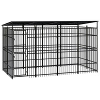 Outdoor Dog Kennel with Roof Steel 7.37 m² Kings Warehouse 