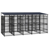 Outdoor Dog Kennel with Roof Steel 9.22 m² Kings Warehouse 