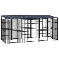 Outdoor Dog Kennel with Roof Steel 9.22 m² Kings Warehouse 