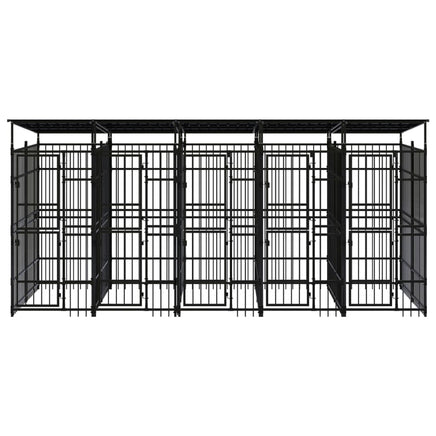 Outdoor Dog Kennel with Roof Steel 9.22 m² Kings Warehouse 