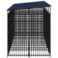 Outdoor Dog Kennel with Roof Steel 9.22 m² Kings Warehouse 