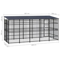 Outdoor Dog Kennel with Roof Steel 9.22 m² Kings Warehouse 