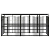 Outdoor Dog Kennel with Roof Steel 9.22 m² Kings Warehouse 