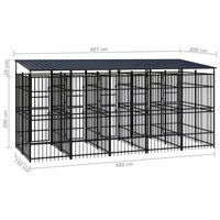 Outdoor Dog Kennel with Roof Steel 9.22 m² Kings Warehouse 