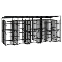 Outdoor Dog Kennel with Roof Steel 9.22 m² Kings Warehouse 