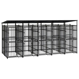 Outdoor Dog Kennel with Roof Steel 9.22 m² Kings Warehouse 