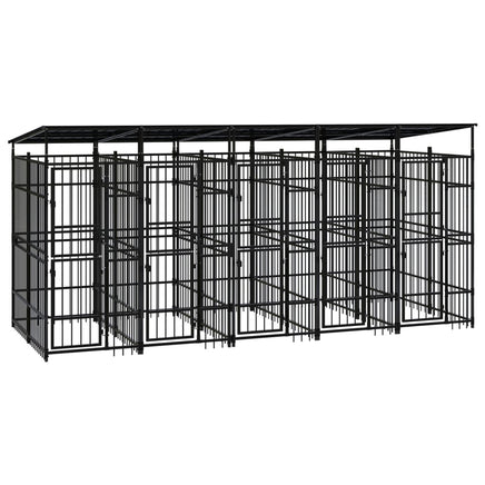 Outdoor Dog Kennel with Roof Steel 9.22 m² Kings Warehouse 