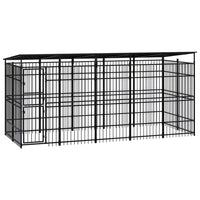 Outdoor Dog Kennel with Roof Steel 9.22 m² Kings Warehouse 