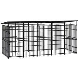 Outdoor Dog Kennel with Roof Steel 9.22 m² Kings Warehouse 