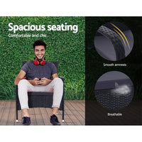 Outdoor Furniture Patio Set Wicker Outdoor Conversation Set Chairs Table 3PCS Outdoor Furniture Kings Warehouse 