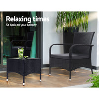 Outdoor Furniture Patio Set Wicker Outdoor Conversation Set Chairs Table 3PCS Outdoor Furniture Kings Warehouse 