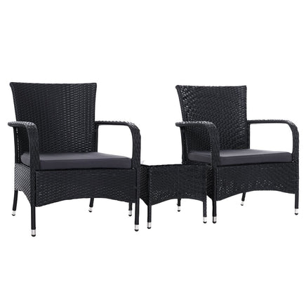 Outdoor Furniture Patio Set Wicker Outdoor Conversation Set Chairs Table 3PCS Outdoor Furniture Kings Warehouse 