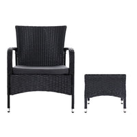Outdoor Furniture Patio Set Wicker Outdoor Conversation Set Chairs Table 3PCS Outdoor Furniture Kings Warehouse 