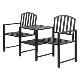 Outdoor Garden Bench Steel Table and chair Patio Furniture Loveseat Park Kings Warehouse 