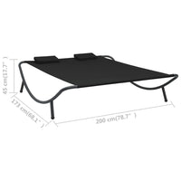 Outdoor Lounge Bed Fabric Black Kings Warehouse 