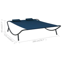 Outdoor Lounge Bed Fabric Blue Kings Warehouse 