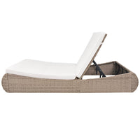Outdoor Lounge Bed Poly Rattan Beige Kings Warehouse 