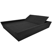 Outdoor Lounge Bed with Cushion Poly Rattan Black Kings Warehouse 