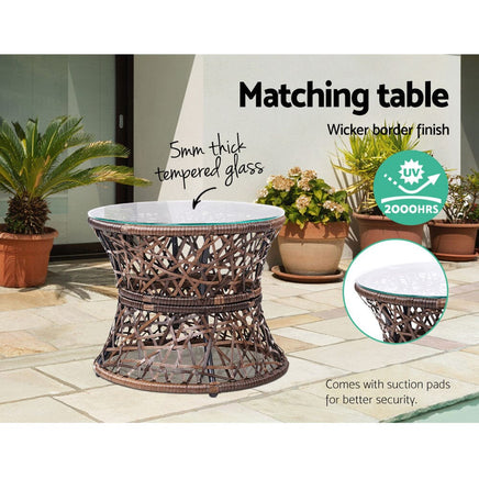 Outdoor Lounge Setting Furniture Papasan Chair Table Wicker Patio Sofa Kings Warehouse 