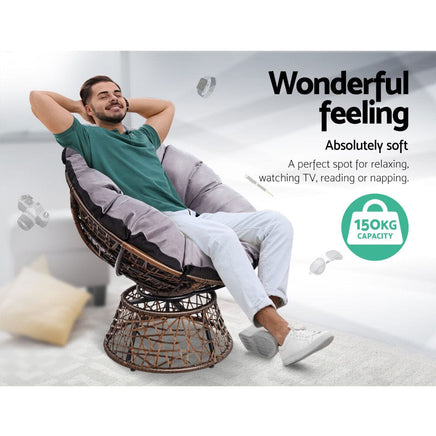 Outdoor Lounge Setting Furniture Papasan Chair Table Wicker Patio Sofa Kings Warehouse 