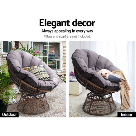 Outdoor Lounge Setting Furniture Papasan Chair Table Wicker Patio Sofa Kings Warehouse 