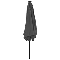 Outdoor Parasol with LED Lights and Steel Pole 300cm Anthracite Kings Warehouse 