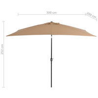 Outdoor Parasol with Metal Pole 300x200 cm Taupe Kings Warehouse 