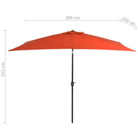 Outdoor Parasol with Metal Pole 300x200 cm Terracotta Kings Warehouse 