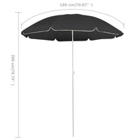 Outdoor Parasol with Steel Pole Anthracite 180 cm Kings Warehouse 