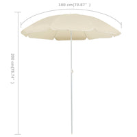 Outdoor Parasol with Steel Pole Sand 180 cm Kings Warehouse 
