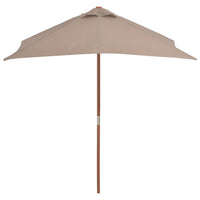 Outdoor Parasol with Wooden Pole 150x200 cm Taupe Kings Warehouse 