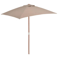 Outdoor Parasol with Wooden Pole 150x200 cm Taupe Kings Warehouse 