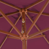 Outdoor Parasol with Wooden Pole 270 cm Bordeaux Red Kings Warehouse 