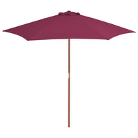 Outdoor Parasol with Wooden Pole 270 cm Bordeaux Red