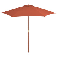 Outdoor Parasol with Wooden Pole 270 cm Terracotta Kings Warehouse 