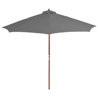 Outdoor Parasol with Wooden Pole 300 cm Anthracite Kings Warehouse 
