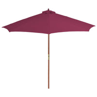 Outdoor Parasol with Wooden Pole 300 cm Bordeaux Red Kings Warehouse 