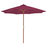 Outdoor Parasol with Wooden Pole 300 cm Bordeaux Red Kings Warehouse 