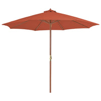 Outdoor Parasol with Wooden Pole 300 cm Terracotta Kings Warehouse 