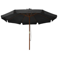 Outdoor Parasol with Wooden Pole 330 cm Anthracite Kings Warehouse 