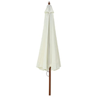 Outdoor Parasol with Wooden Pole 330 cm Sand White Kings Warehouse 