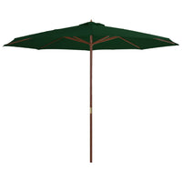 Outdoor Parasol with Wooden Pole 350 cm Green Kings Warehouse 
