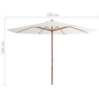 Outdoor Parasol with Wooden Pole 350 cm Sand White Kings Warehouse 