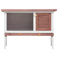 Outdoor Rabbit Hutch 1 Layer Brown Wood Kings Warehouse 