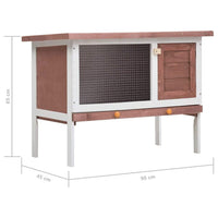 Outdoor Rabbit Hutch 1 Layer Brown Wood Kings Warehouse 