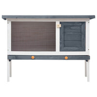 Outdoor Rabbit Hutch 1 Layer Grey Wood Kings Warehouse 