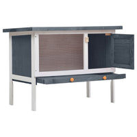 Outdoor Rabbit Hutch 1 Layer Grey Wood Kings Warehouse 