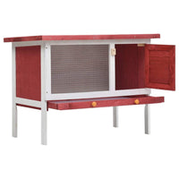 Outdoor Rabbit Hutch 1 Layer Red Wood Kings Warehouse 